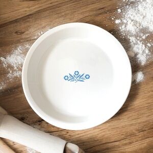 Vintage Corningware Blue Cornflower 9” Pie Baking Dish Plate